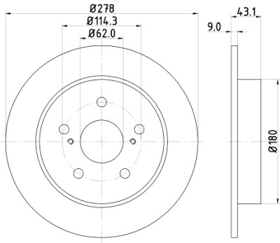 Disco de freio HELLA 8DD 355 116-791