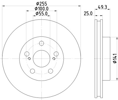 Disco de freio HELLA 8DD 355 116-981