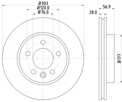 Disco de freio HELLA 8DD 355 117-151