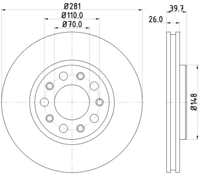 Disco de freio HELLA 8DD 355 117-231