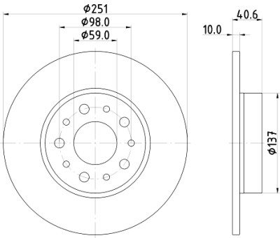 Disco de freio HELLA 8DD 355 118-071