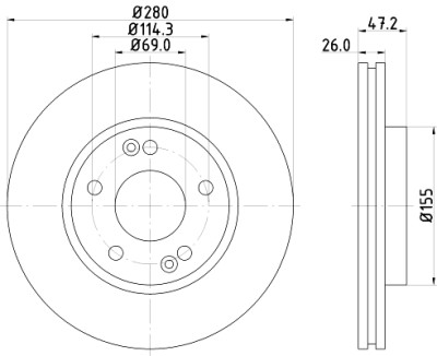 Disco de freio HELLA 8DD 355 118-151