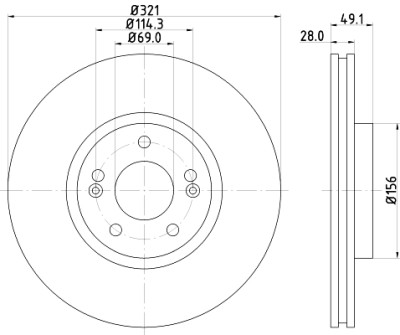 Disco de freio HELLA 8DD 355 118-161