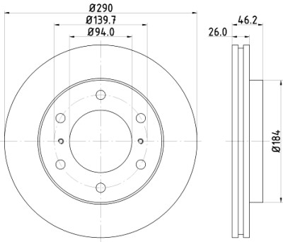 Disco de freio HELLA 8DD 355 119-071