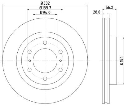 Disco de freio HELLA 8DD 355 119-081