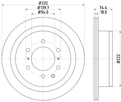 Disco de freio HELLA 8DD 355 119-091