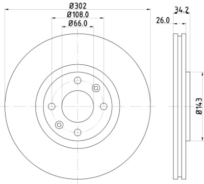 Disco de freio HELLA 8DD 355 119-161