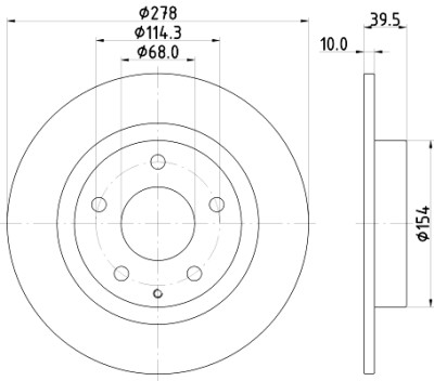 Disco de freio HELLA 8DD 355 119-391