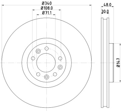 Disco de freio HELLA 8DD 355 119-651