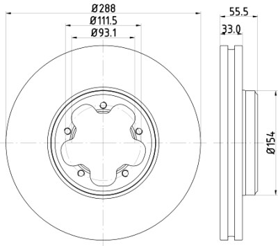 Disco de freio HELLA 8DD 355 120-111