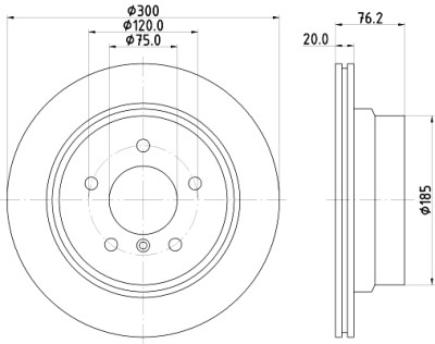 Disco de freio HELLA 8DD 355 120-211