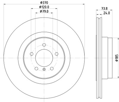 Disco de freio HELLA 8DD 355 120-241