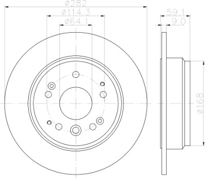 Disco de freio HELLA 8DD 355 120-321