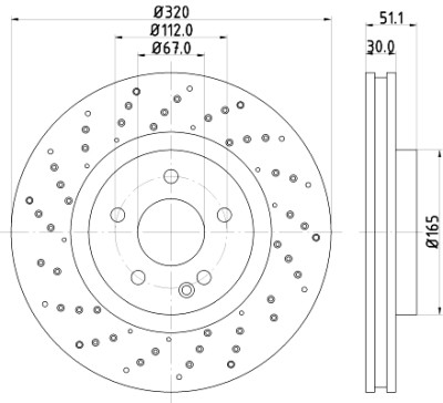 Disco de freio HELLA 8DD 355 120-351