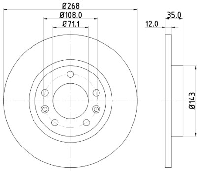 Disco de freio HELLA 8DD 355 120-491