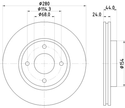 Disco de freio HELLA 8DD 355 120-591