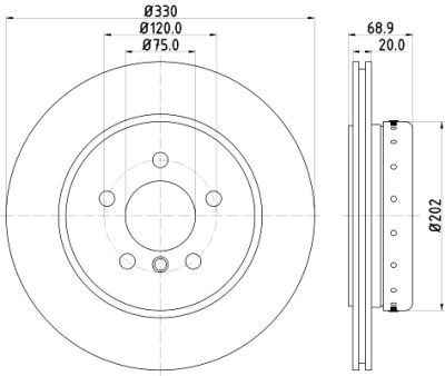 Disco de freio HELLA 8DD 355 120-671
