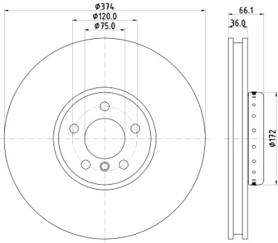 Disco de freio HELLA 8DD 355 120-701