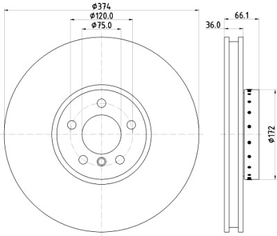 Disco de freio HELLA 8DD 355 120-711