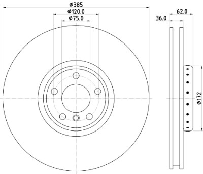 Disco de freio HELLA 8DD 355 120-721