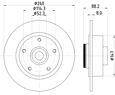 Disco de freio HELLA 8DD 355 123-341