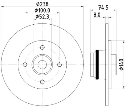Disco de freio HELLA 8DD 355 123-351