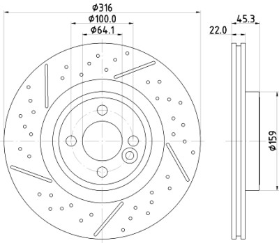 Disco de freio HELLA 8DD 355 123-471