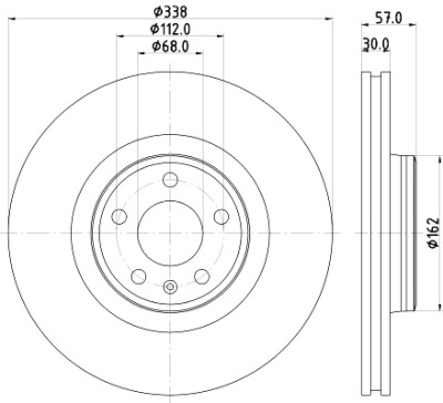 Disco de freio HELLA 8DD 355 125-171