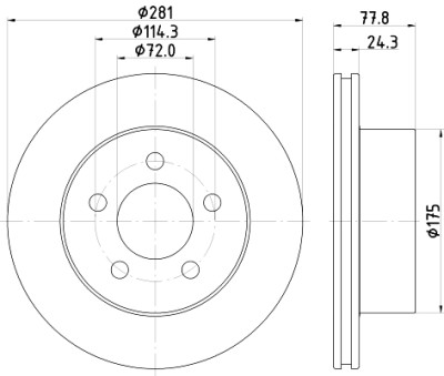 Disco de freio HELLA 8DD 355 125-371