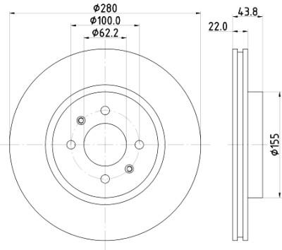 Disco de freio HELLA 8DD 355 125-501