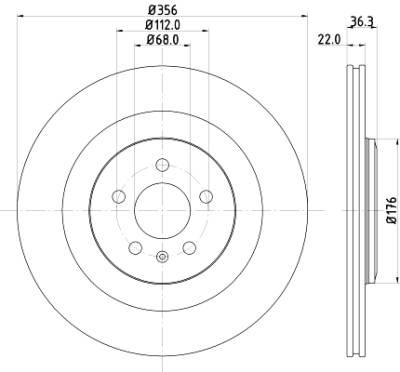Disco de freio HELLA 8DD 355 125-551