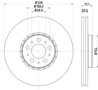 Disco de freio HELLA 8DD 355 125-581