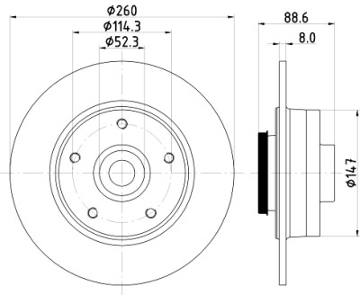 Disco de freio HELLA 8DD 355 126-481