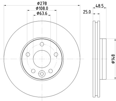 Disco de freio HELLA 8DD 355 126-561