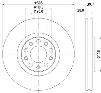 Disco de freio HELLA 8DD 355 126-731
