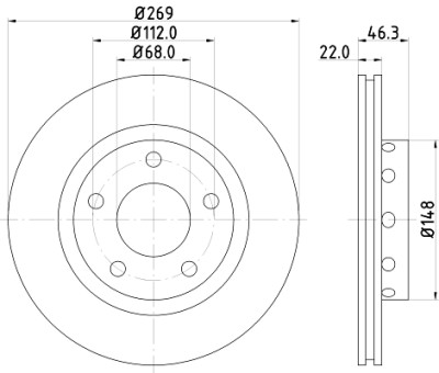 Disco de freio HELLA 8DD 355 127-431