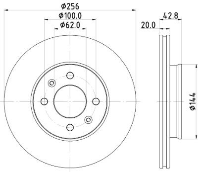 Disco de freio HELLA 8DD 355 130-001