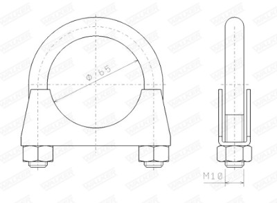 Peça de montagem, sistema de exaustão WALKER 80339