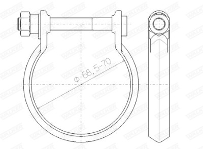 Peça de montagem, sistema de exaustão WALKER 80438