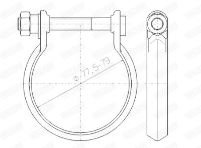 Peça de montagem, sistema de exaustão WALKER 80477