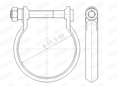 Peça de montagem, sistema de exaustão WALKER 80562
