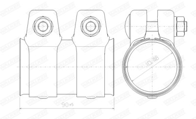 Conector de tubos, sistema de escape