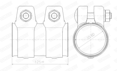 Conectores de tubos, sistema de exaustão WALKER 80719