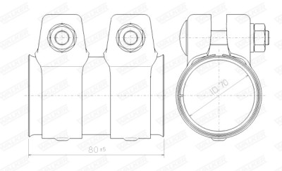 Conector de tubos, sistema de escape