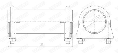 Conector de tubos, sistema de escape