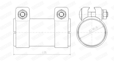 Conector de tubos, sistema de escape