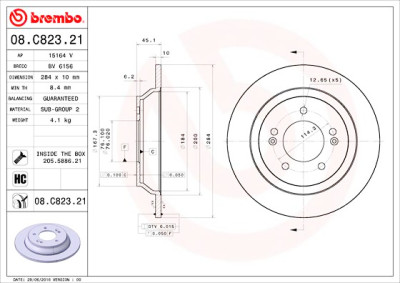 Conjunto de discos de freio BREMBO 08.C823.21
