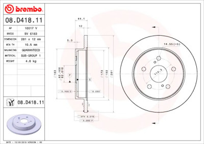 Conjunto de discos de freio BREMBO 08.D418.11