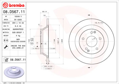 Conjunto de discos de freio BREMBO 08.D567.11
