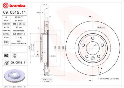 Conjunto de discos de freio BREMBO 09.C515.11